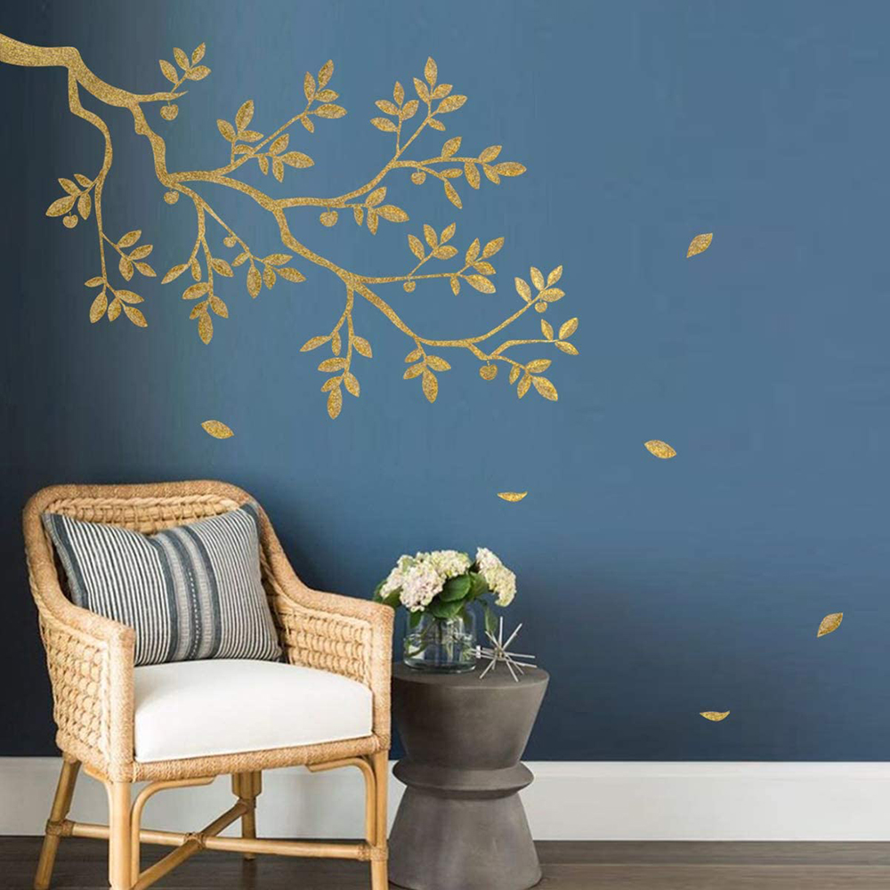 Monstera Thai Constellation - 大きな木の枝の葉の壁のステッカー、リビングルーム、寝室、木工、自然、森、子供部屋