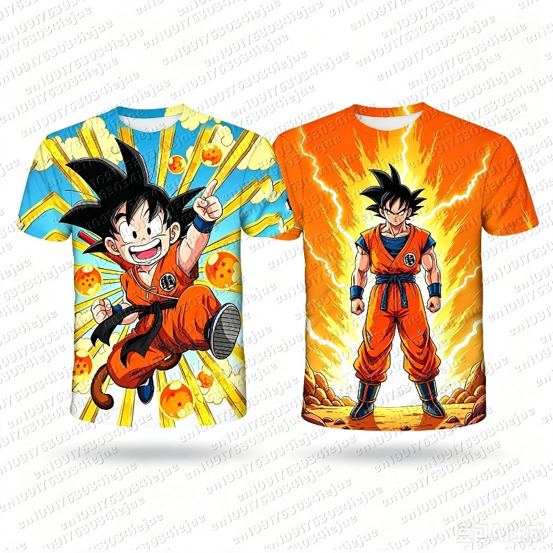 Plant Parent T Shirt - アニメドラゴンボール 孫悟空 3Dプリント キッズTシャツ 夏用ファッション カジュアルTシャツ