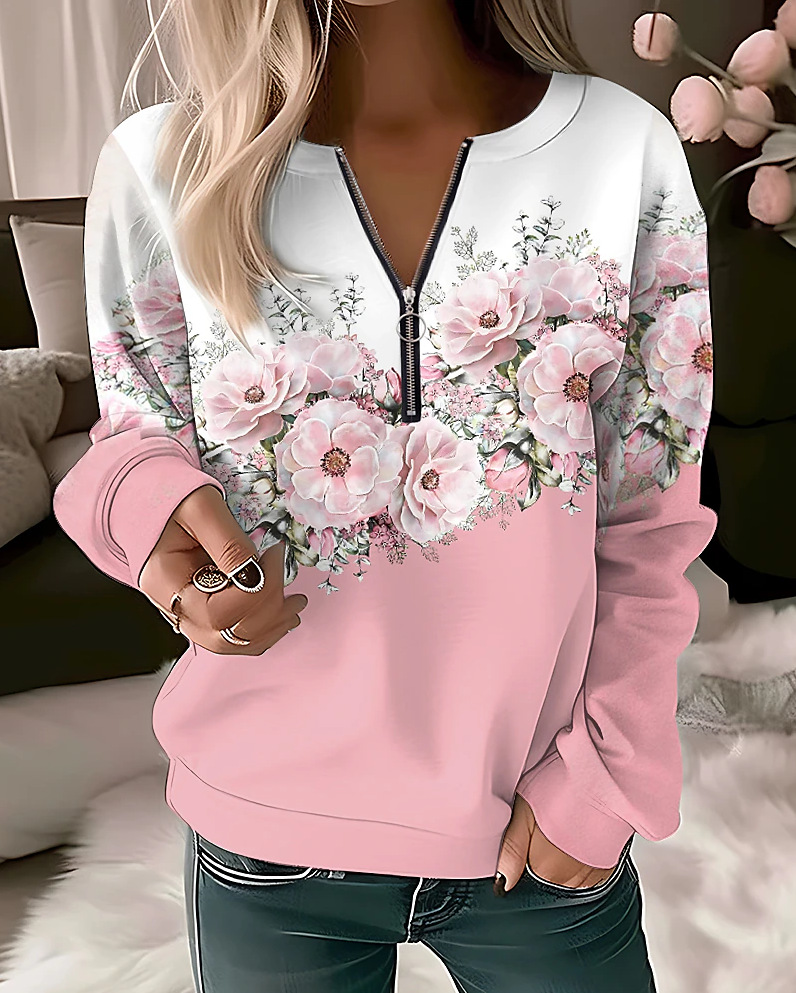 Plant Parent Hoodie - 女性のパーカー女性ファッション花パーカー花の絵トレーナージップアップパーカー特大 Sudaderas 原宿コートエレガント