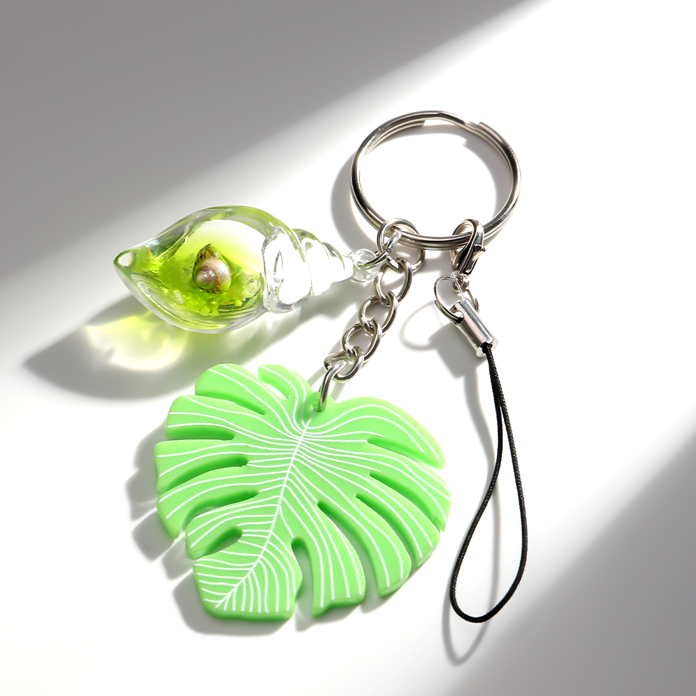 ボホミアアクリルモンステラ透明巻貝キーホルダー女性のための自 - Monstera Thai Constellation のレビューと価格
