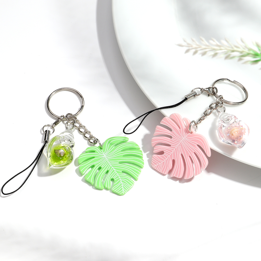 ボホミアアクリルモンステラ透明巻貝キーホルダー女性のための自 - Monstera Thai Constellation のレビューと価格
