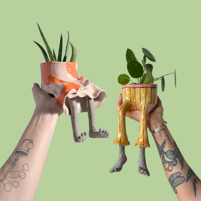 1個入り ノベルティ シッティングレッグ セラミックプランタ - Plant Parent Pot のレビューと価格