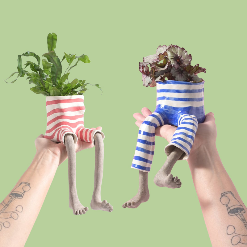1個入り ノベルティ シッティングレッグ セラミックプランタ - Plant Parent Pot のレビューと価格