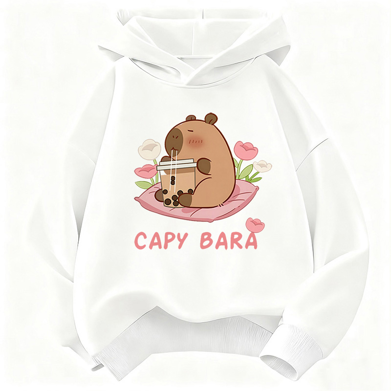 かわいいカピバラ飲むジュースパーカーキッズフラワー子供用スウ - Plant Parent Hoodie のレビューと価格