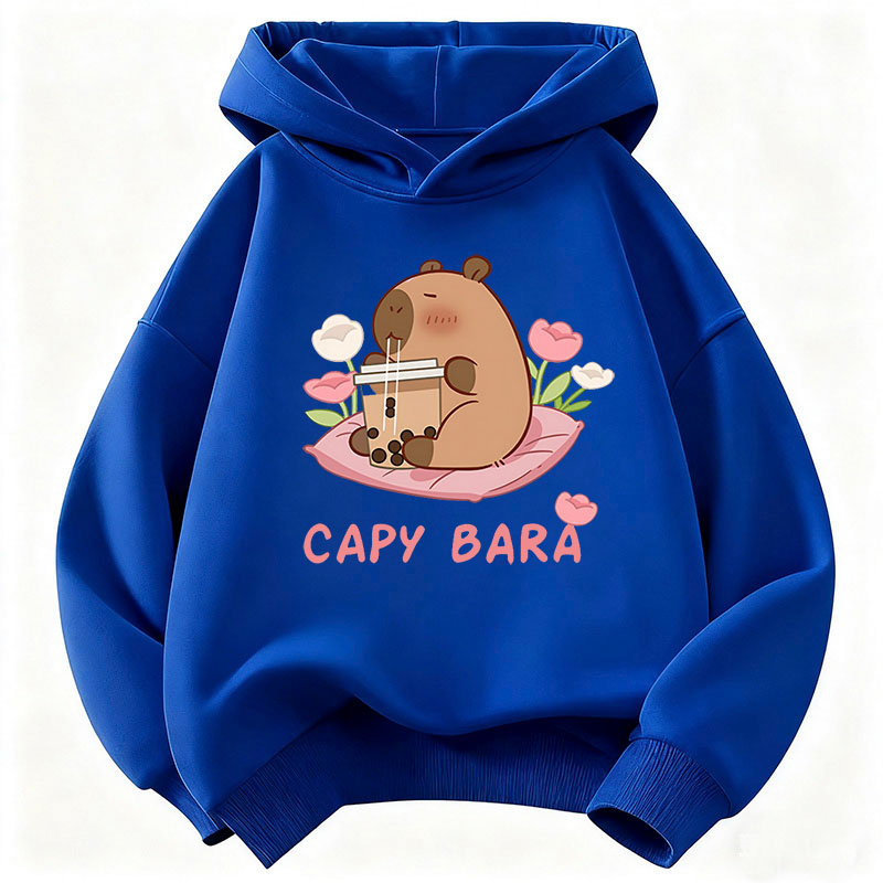 かわいいカピバラ飲むジュースパーカーキッズフラワー子供用スウ - Plant Parent Hoodie のレビューと価格