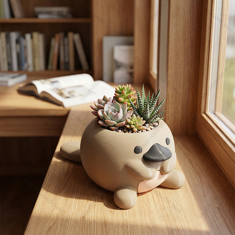 愛らしいカモノハシ型プランター 3Dプリント多肉植物鉢 カワ - Plant Parent Pot のレビューと価格