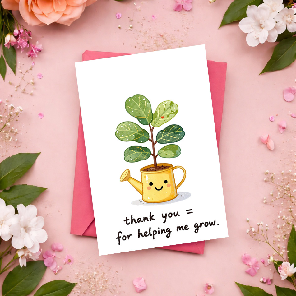 先生、指導者、親のための甘くて温かい感謝カード 1 枚 -  - Plant Parent Pot のレビューと価格