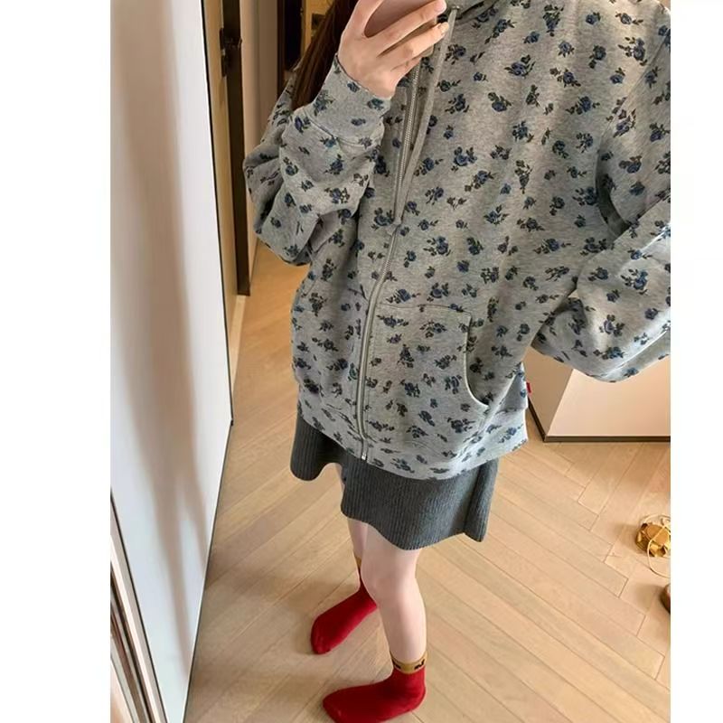 女性の韓国の甘い大学のスウェットシャツ、かわいいピンクの花の - Plant Parent Hoodie のレビューと価格