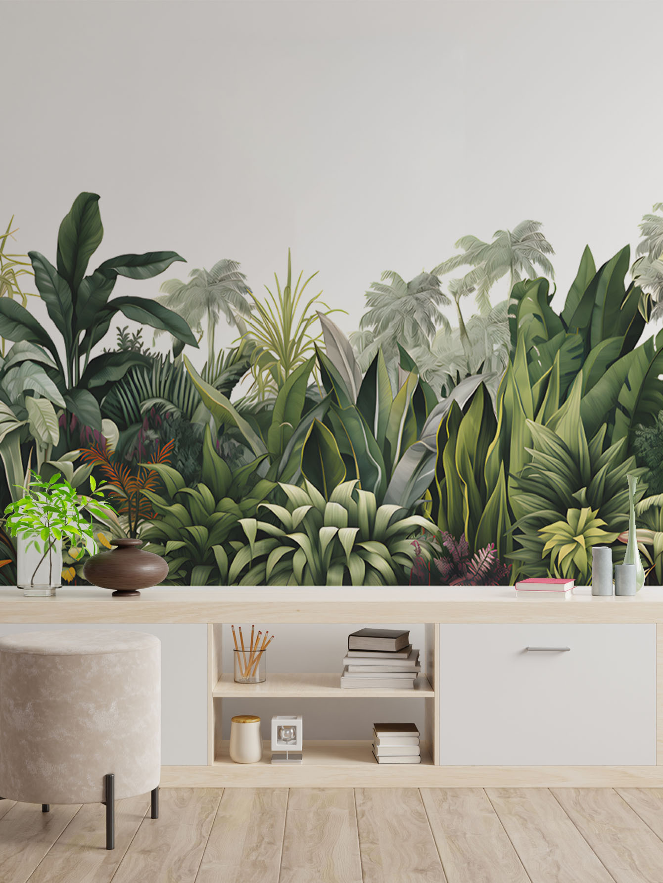 2枚入り トロピカルグリーン植物ウォールステッカー、緑の葉ウ - Monstera Thai Constellation のレビューと価格