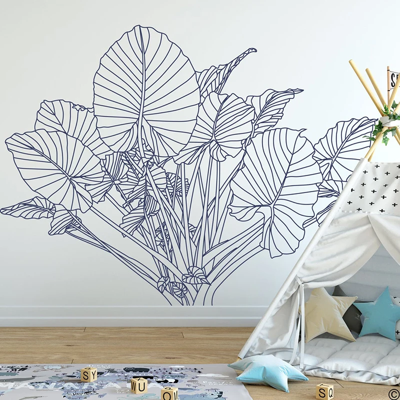 象の耳熱帯植物の壁のステッカー、リビングルームのための現代の - Monstera Thai Constellation のレビューと価格