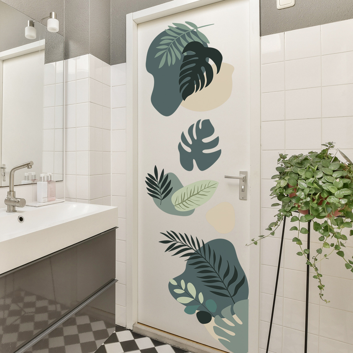 ボヘミアングリーンリーフウォールステッカー リビングルーム  - Monstera Thai Constellation のレビューと価格