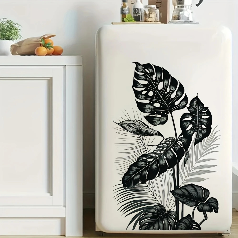 MT1184 #   黒と白のトロピカルリーフウォールデカー - Monstera Thai Constellation のレビューと価格